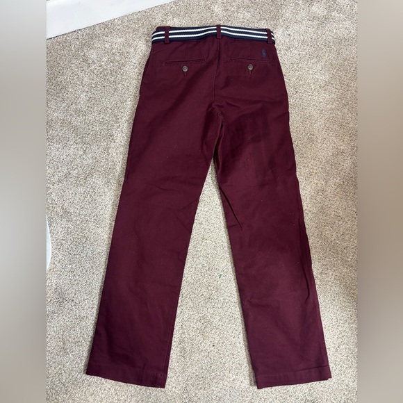 NEW! Polo Ralph Lauren Stretch Straight Fit Chino Pants boy’s Red Maroon Size 8 - Picture 3 of 10